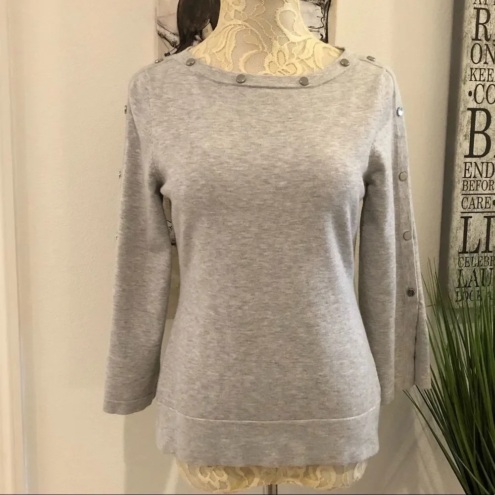 Karen Millen Grey Open Cuff Sweatshirt - Picture 3 of 8